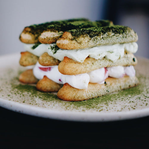 TIRAMISU MATCHA ET FRAISE
